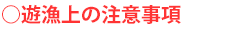 遊漁上の注意事項
